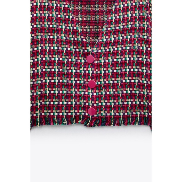 NWOT Zara Frayed Textured Top - Picture 3 of 7